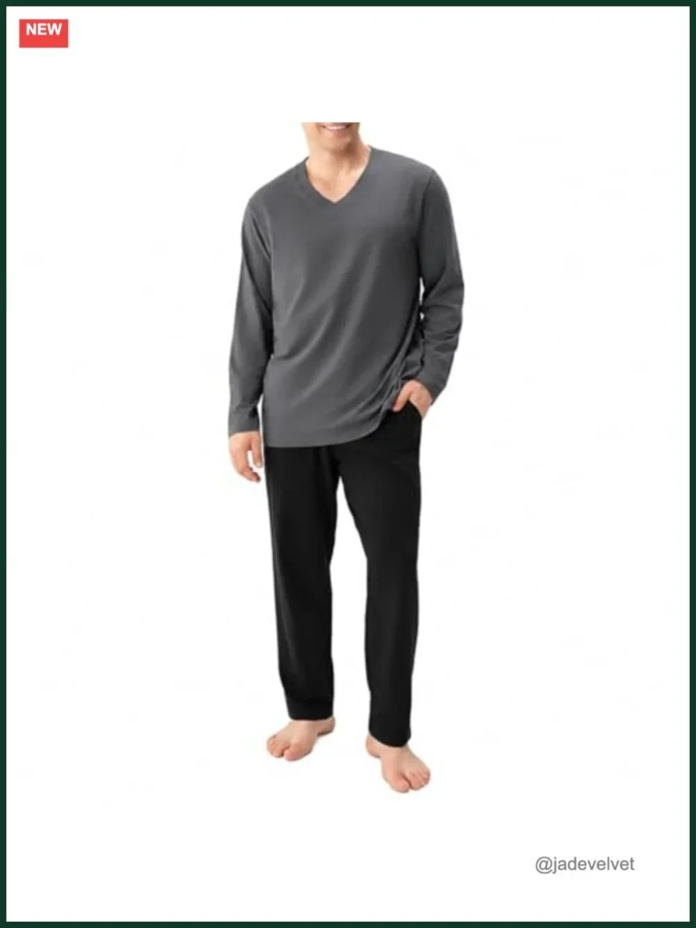 Men's Pajama Set - Soft Combed Cotton Loungewear with Pockets